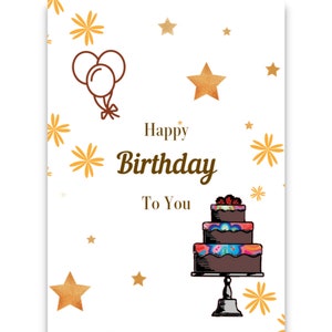 Printable Birthday Greeting Card - Etsy