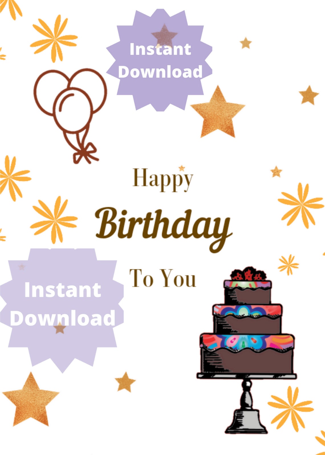 Printable Birthday Greeting Card - Etsy