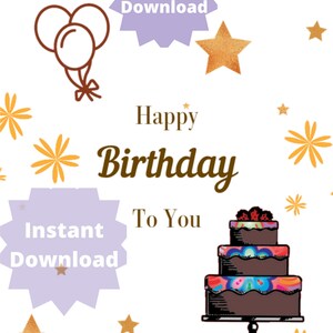 Printable Birthday Greeting Card - Etsy