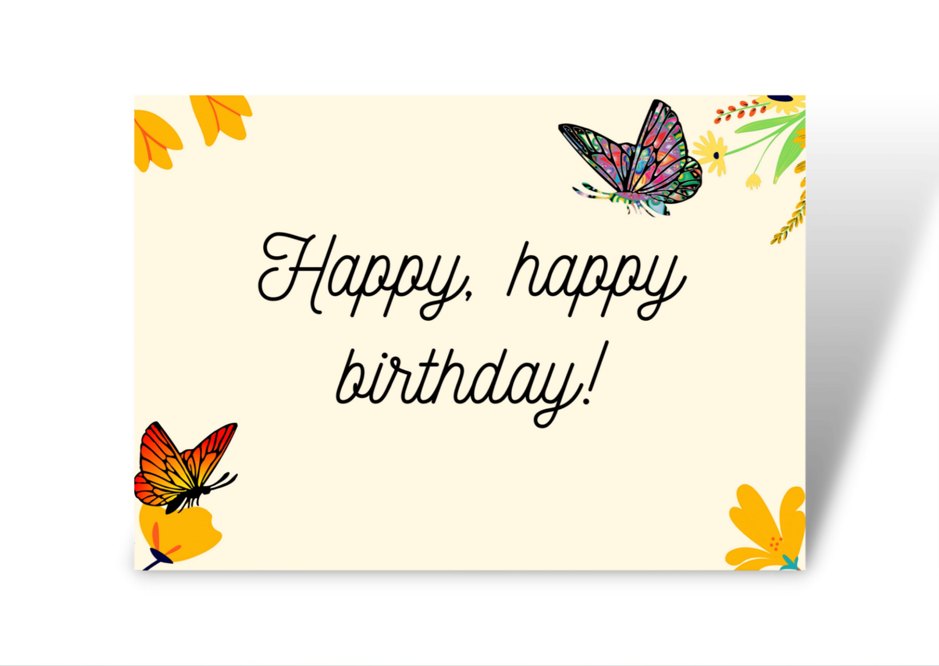 Printable Happy Birthday Butterfly Card. - Etsy