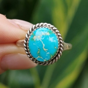 Sonoran Gold Navajo Turquoise Ring Size 8.5