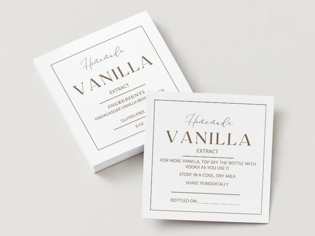 Vanilla Extract Labels 8oz - Etsy
