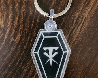 The Undertaker Coffin Vinyl Acrylic Keychain BLACK