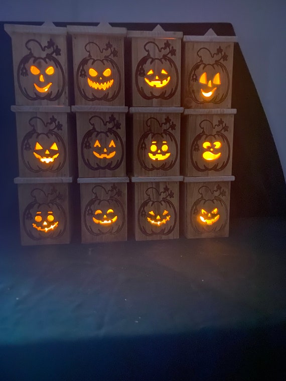 Jack O Lantern SVG CRV dxf files Instant download VCarve Pro CNC Router Cut files Set of 12 Made from 1x6 Cedar fence pickets