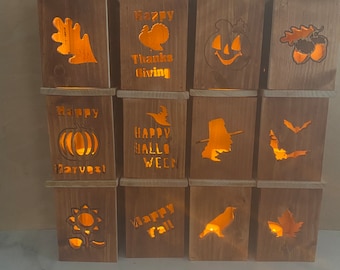 Fall Lantern Instant download VCarve Pro CNC Router Cut files Set of 12 Made from 1x6 Cedar Pickets CRV dxf SVG ngc files