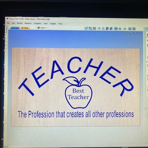 CRV, SVG and Dxf files, Aspire, Vcarve Pro file, Vcarve desktop file. Download instant files. CNC router files, Gift for Teacher, Cricut