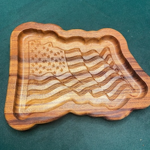 CRV, Svg and DXF file Aspire file Vcarve Pro file Instant Download files Wavy American flag tray CNC router cut files Vector files