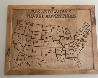 United States Travel Map SVG Push Pin USA Map SVG, Dxf, Crv, Ngc Router cutting file Laser Cutting File Travels by States Adventure map svg