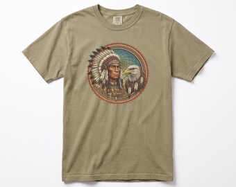 Vintage 90s Southwestern T-Shirt, Eagle and Dreamcatcher Graphic Tee, Retro Feather Shirt, Comfort Colors, Gift for Nature Lover