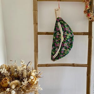 Sac banane fleuri cousu main – banane femme  – accessoire mode