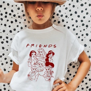 Custom Friends Princess Theme Shirt, Disney Princess Shirt, Matching Group Friends Shirt, Girls&#39; Disney Tee, Disney Custom Shirt for Women