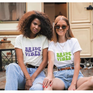 Custom Bride Vibes And Bride Tribe Shirt, Bachelorette Party Short Sleeve Shirt, Bridal Party Tee, Customizable Bride Tribe Tee, Bride Gift