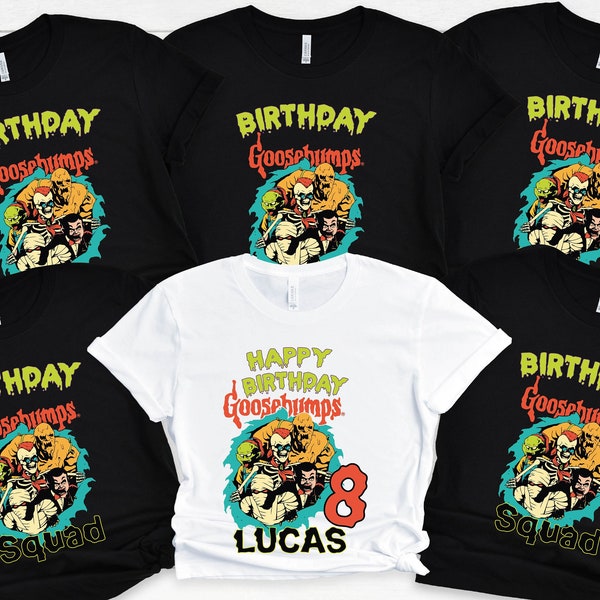 Birthday Goosebumps Theme Shirt, Personalized Goosebumps Birthday Squad Shirt, Matching Group Goosebumps Shirt, Goosebumps Short Sleeve Tee