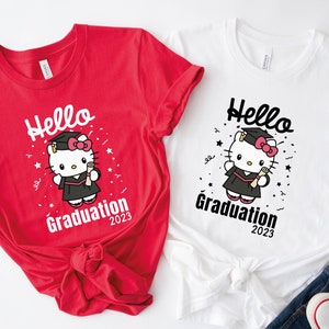 Adorable Kitty Graduation Shirt Class of 2024 - Cute Stylish Gift for Grads, Hello Custom Graduation Gown, Celebrate Your Grad's Success!