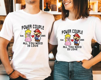 Power Couples, Matching Couples Shirts, Super Mario Valentines Day Shirt, Valentines Day, Couple Valentine Day Shirt, Super Mario T-shirts