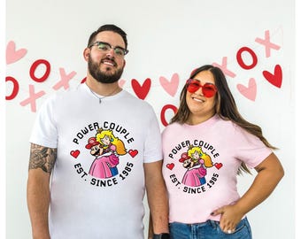 Power Couples, Matching Couples Shirts, Super Mario Valentines Day Shirt, Valentines Day, Couple Valentine Day Shirt, Super Mario T-shirts