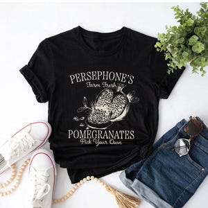 Persephone's Pomegranate Farm T-shirt, Greek Goddess Tee, Greek Mythology T-Shirt, Cottagecore shirt, Women shirts