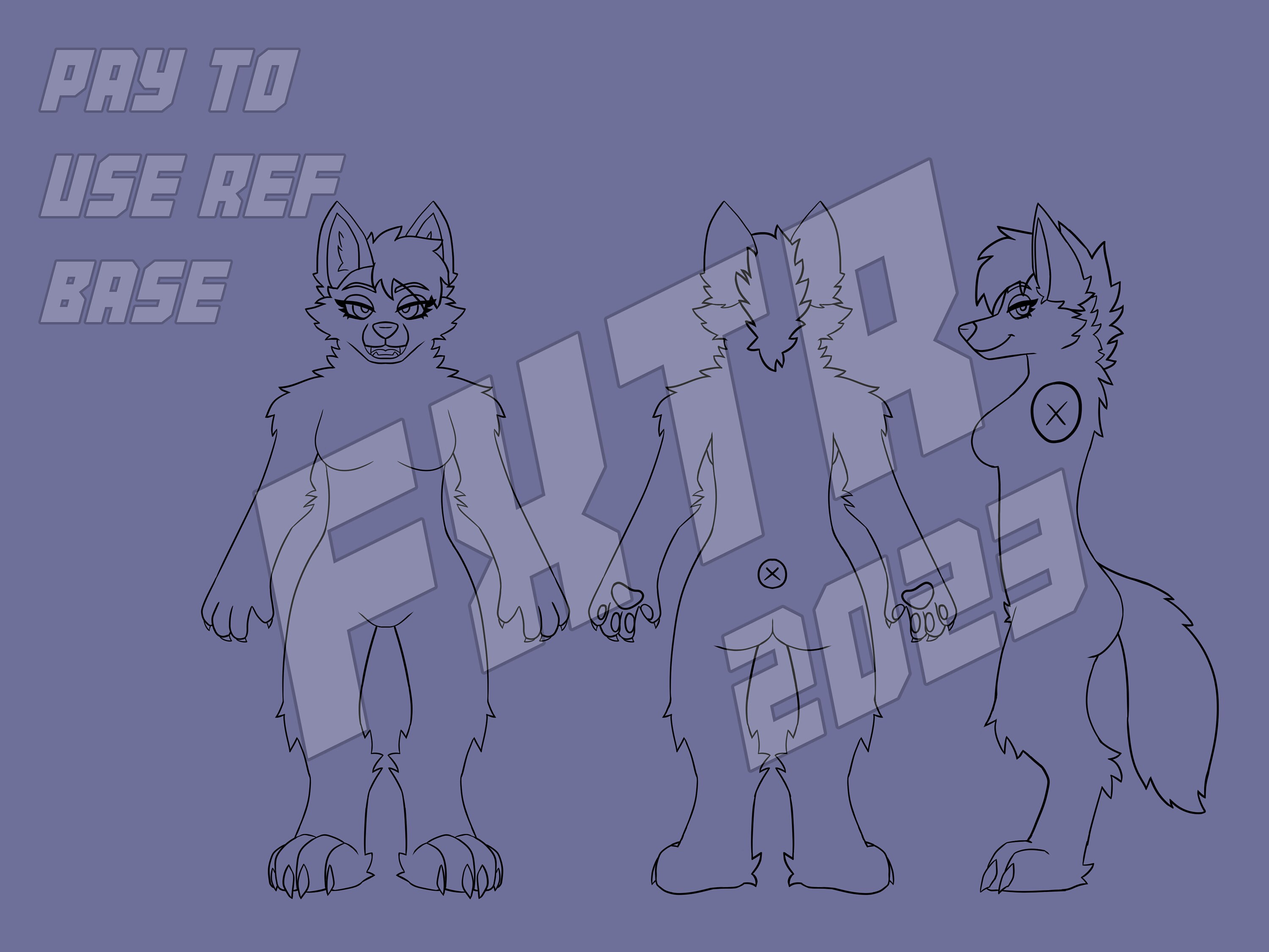 3 SIDED Female Fox Reference Sheet Base (PNG File) - Etsy