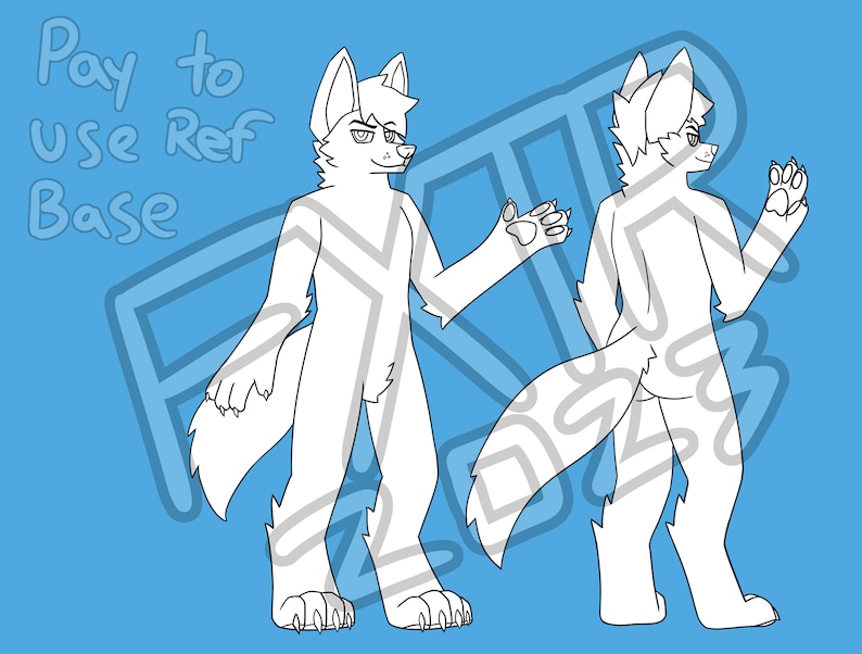Male Fox Reference Sheet Base (PNG File) - Etsy