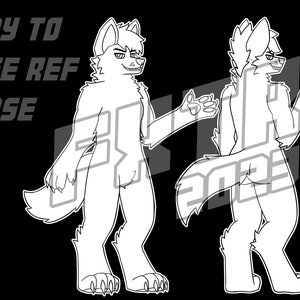 Male Wolf Reference Sheet Base (PNG File) - Etsy