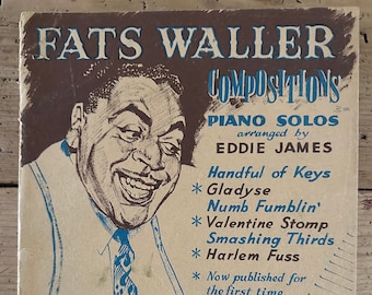 Vintage 1950s Fat's Waller sheet Southern music Compositions Piano Solos arranged by Eddie James Music publishing Co.   6 songs