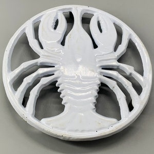 Vintage French white cast iron trivet Lobster pot holder pan coaster brocante  HobbelAmsterdam