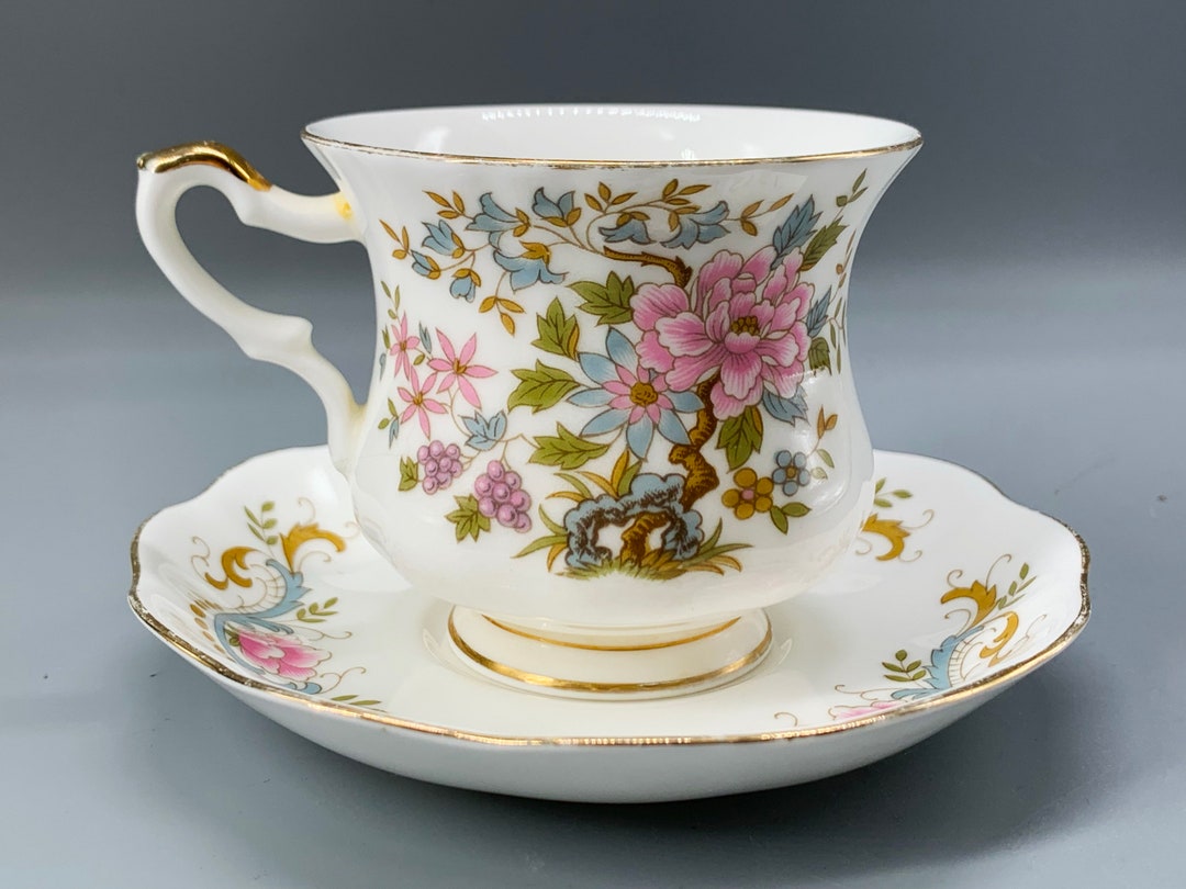 Vintage 1960s 60s England Royal Ascot Tea Cup and Saucer Indian Tree