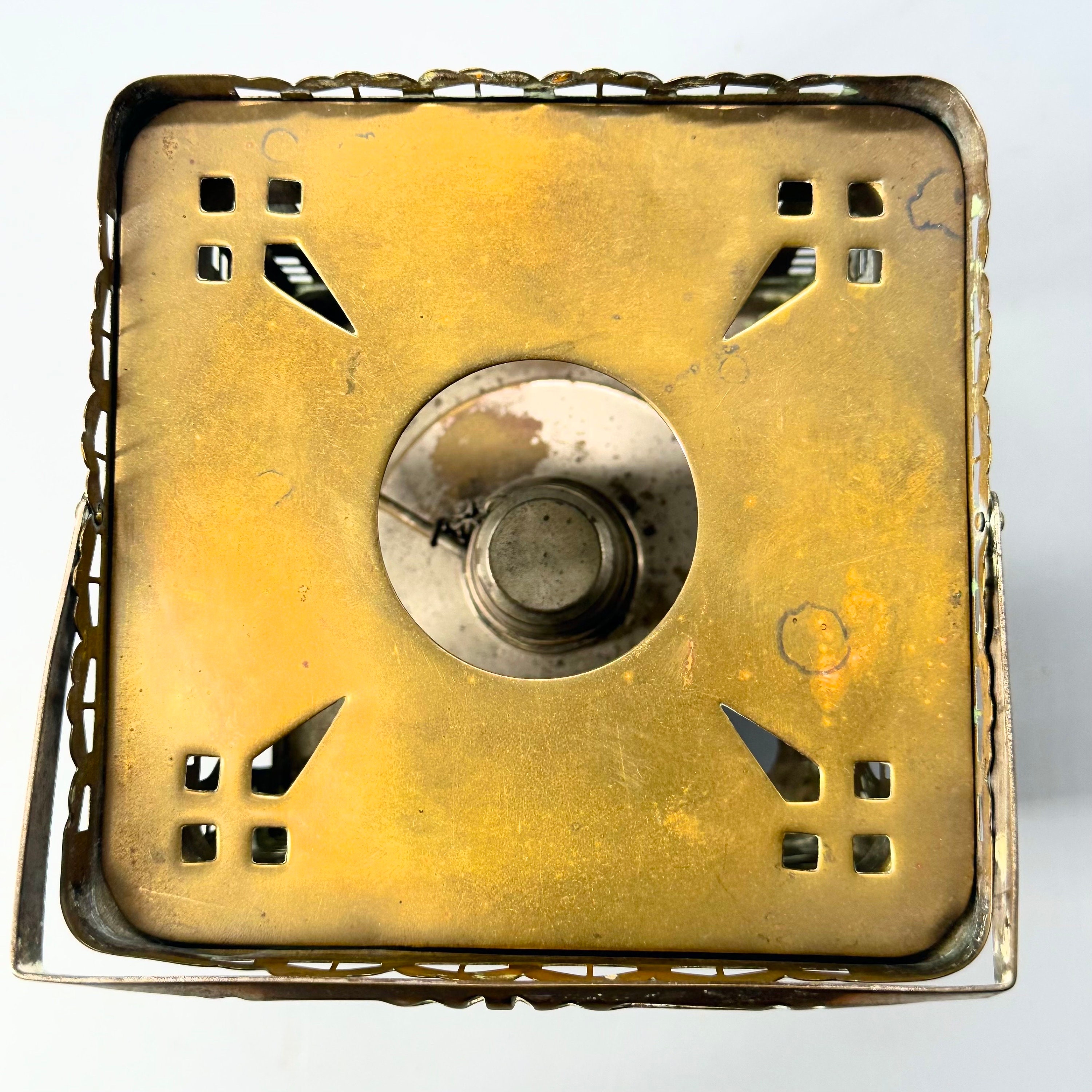 Antique, 1890s, Art Deco, Brass, Tea Light, Food Warmer, Tea Warmer