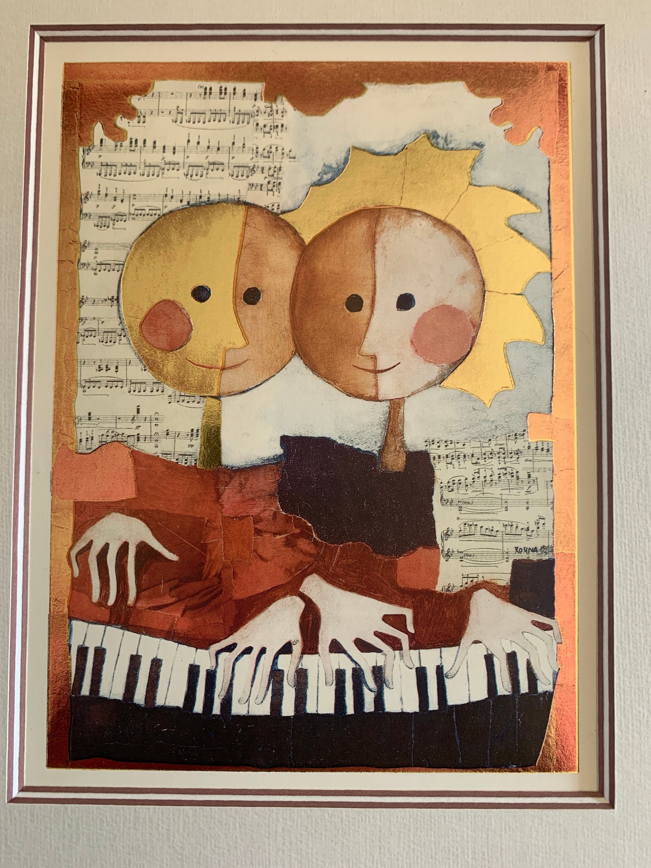 Vintage Rosina Wachtmeister 1980's Music Piano Print in -  Norway