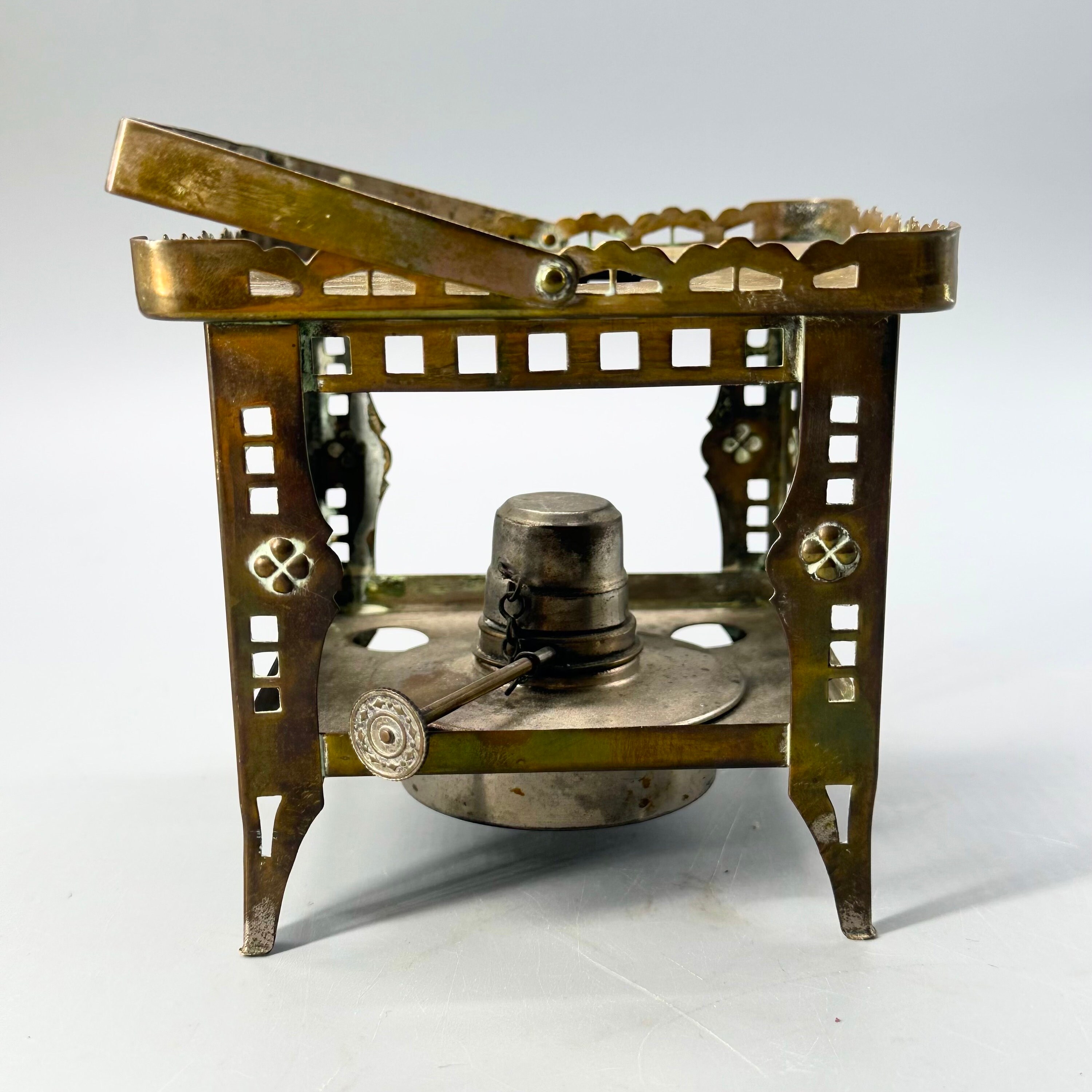 Antique, 1890s, Art Deco, Brass, Tea Light, Food Warmer, Tea Warmer