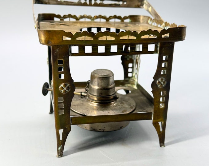 Antique, 1890s, Art Deco, Brass, Tea Light, Food Warmer, Tea Warmer