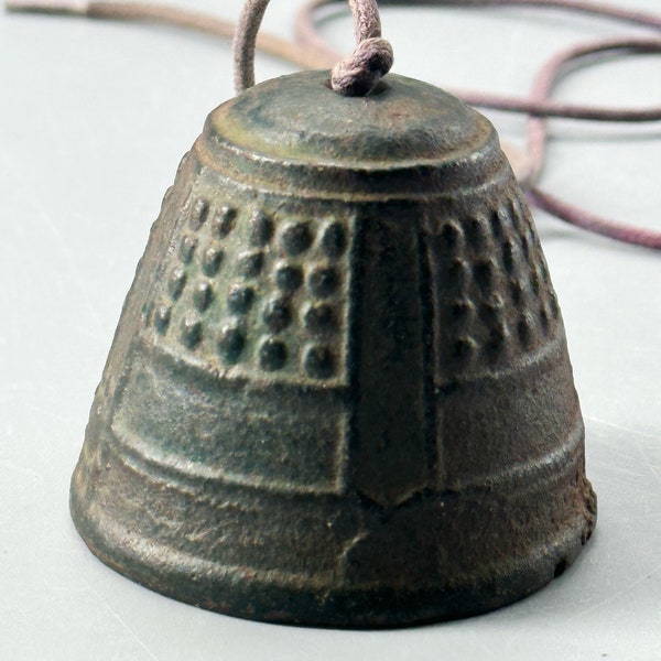 Antique, Japanese, small, cast iron,  Buddhist, Temple Bell