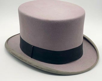 Vintage grey wool felt top hat hand made Empire Blok Den Haag quality formal wedding Ascot