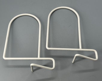 Ikea Flit set of two bookends book ends white metal design vintage 80's wire Billy HobbelAmsterdam HobbelAmsterdam