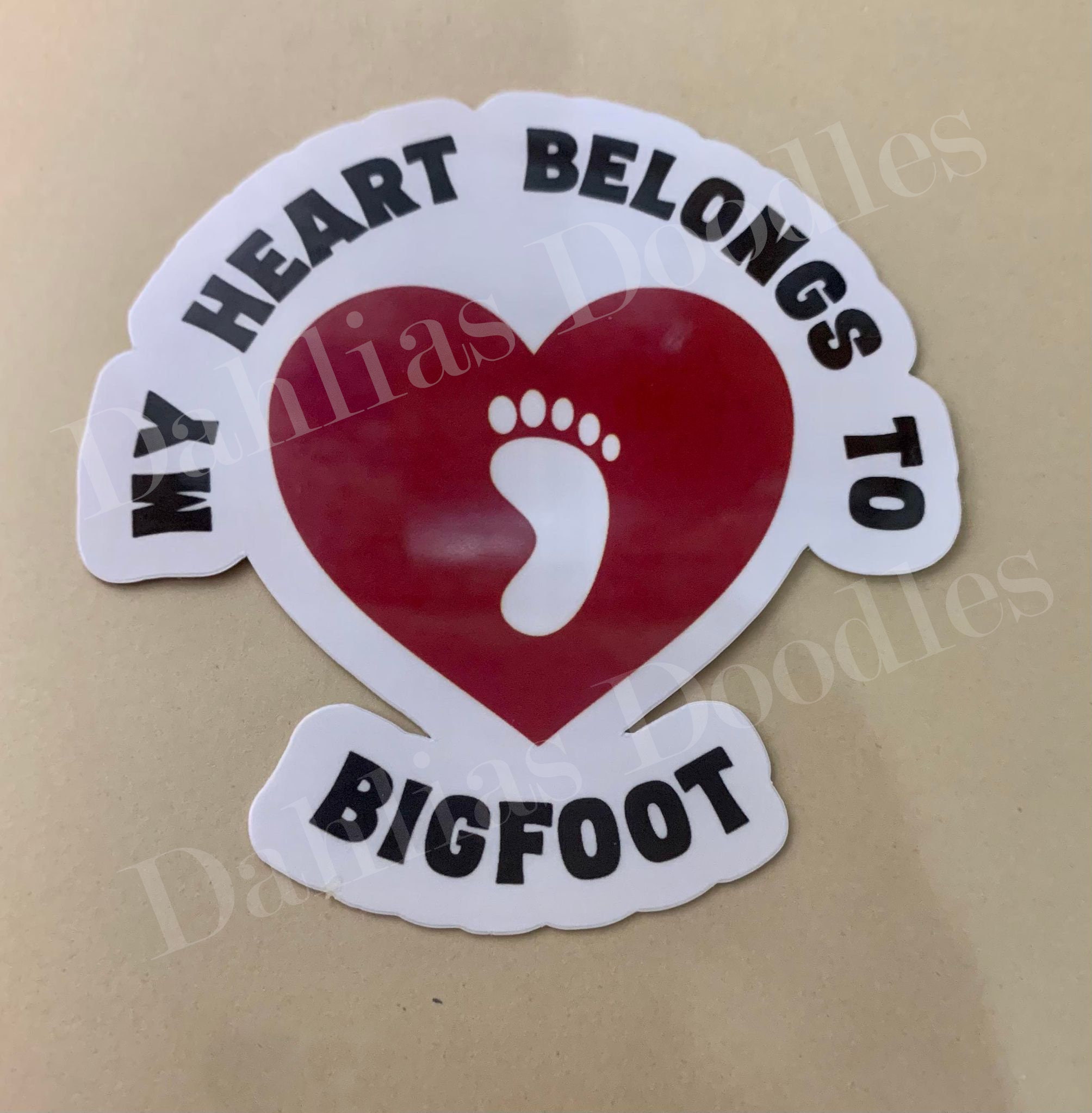 My Heart Belongs to Bigfoot Sticker Bigfoot Laptop Funny Etsy