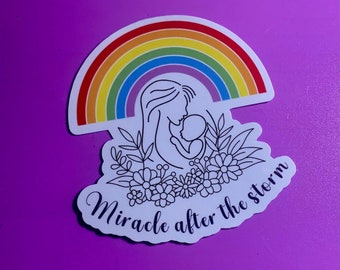 Miracle After the Storm Rainbow Baby Sticker - 3.8 Inches