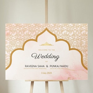 Indian Wedding Welcome Signs Set of 3, Hindu Wedding Sign, Wedding Welcome Sign, Printable Indian Wedding Template, EDITABLE TEMPLATE.
