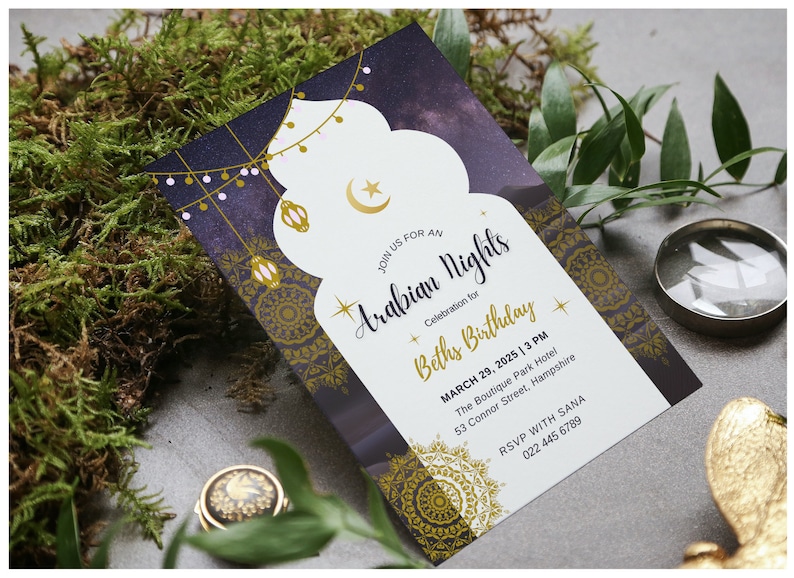 Printable Arabian Nights Invitation, Arabian Nights Birthday Invitation