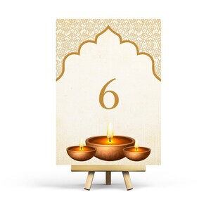 Gold Diwali Table Numbers, Printable Diwali Table Numbers, Happy Diwali Table Numbers, Diwali Dinner Table Numbers, Printable PDF