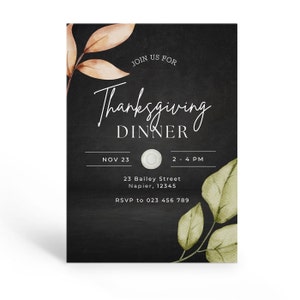 Rustic Thanksgiving Invitation, Printable Thanksgiving Dinner Invite, Thanksgiving Printable, Thanks Giving Party Invite, Editable Template