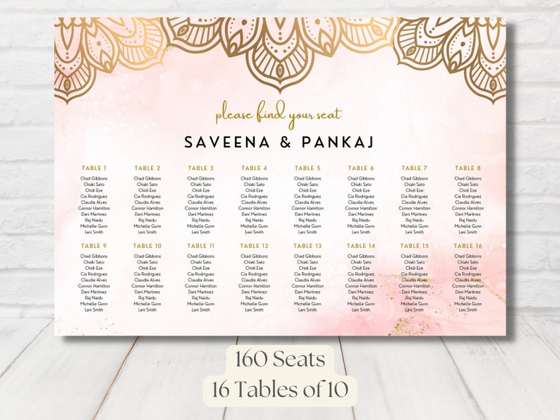 Indian Wedding Seating Chart, Hindu Wedding Seating Chart Bundle, Find