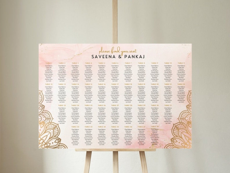 Indian Wedding Seating Chart, Hindu Wedding Seating Chart Bundle, Find