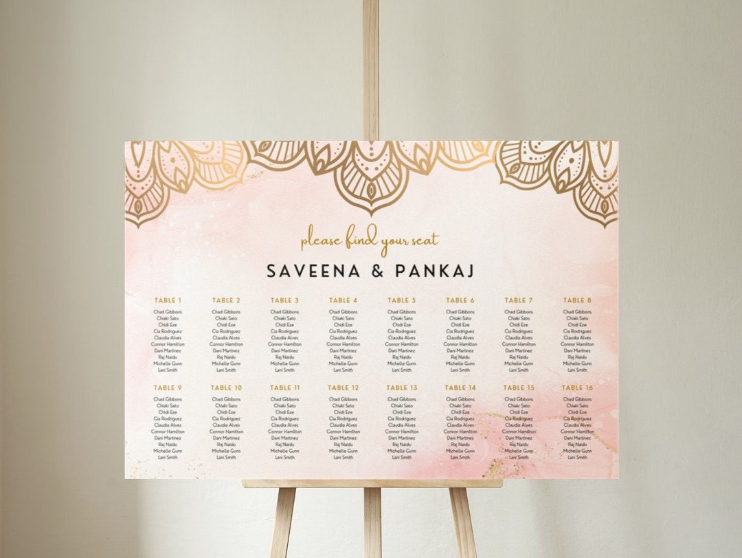 Indian Wedding Seating Chart, Hindu Wedding Seating Chart Bundle, Find