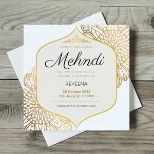 Mehndi Invitations, Printable Henna Party Invite, Indian Event Template, EDITABLE