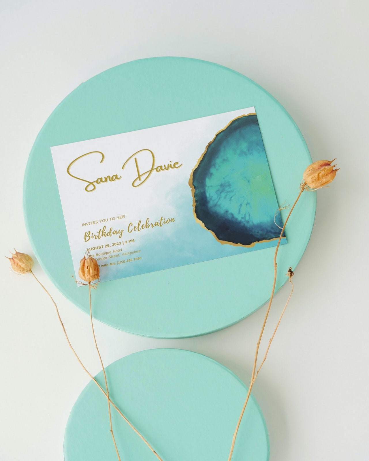 Crystal Invitations, Gem Party Invite, Geode Birthday Invitation