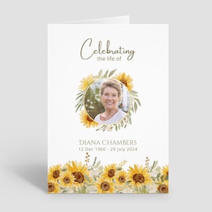 Programma Funerale Girasole Modificabile, Ordine di Servizio Celebrazione della Vita, Celebrazione della Vita Girasoli. Modello Scaricabile