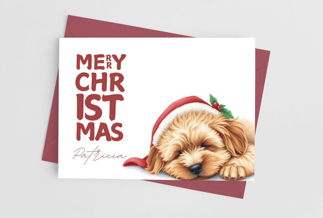 Personalized Cavoodle Holiday Card, Editable Cavoodles Christmas Card ...