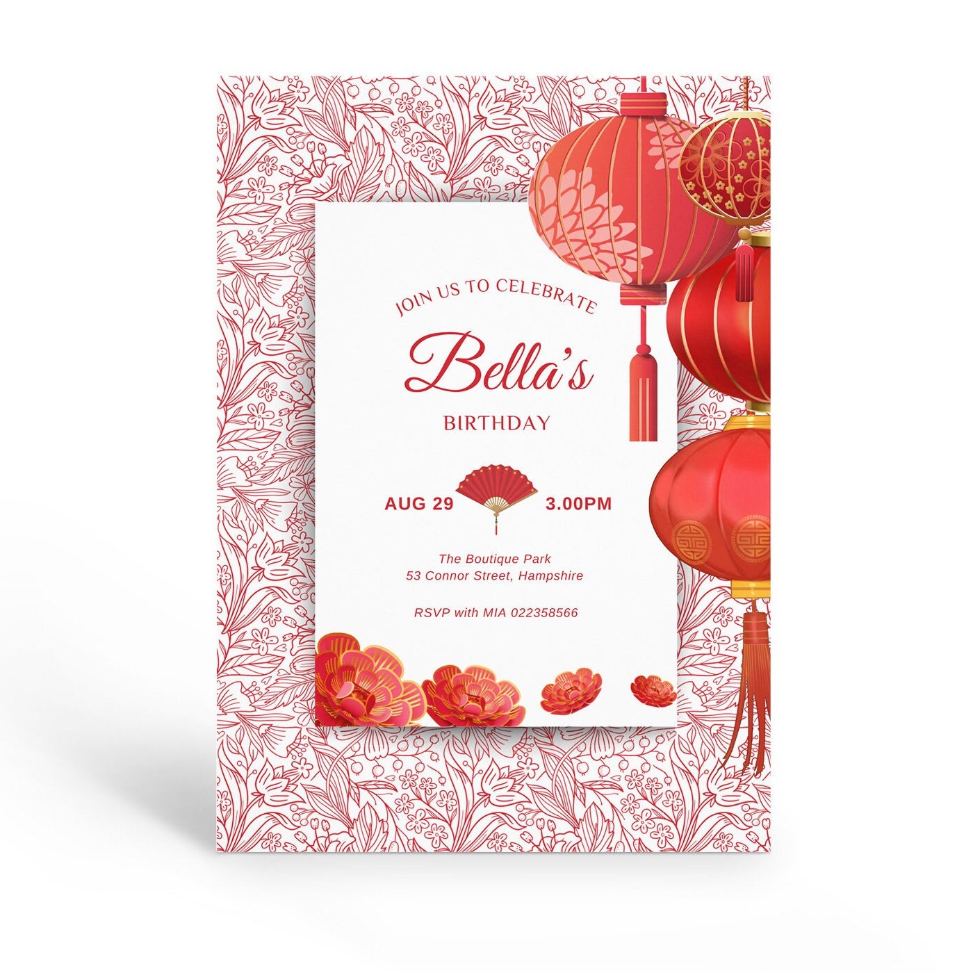 Elegant Chinese Celebration Invite, Oriental Party Invitations ...