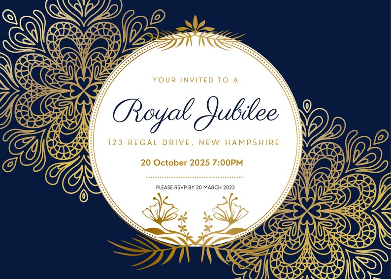 Printable Jubilee Party Invitations, Queens Platinum Jubilee Invite