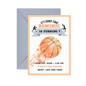 Printable Basketball Invitation, Basketball Birthday Invite, Sports ...